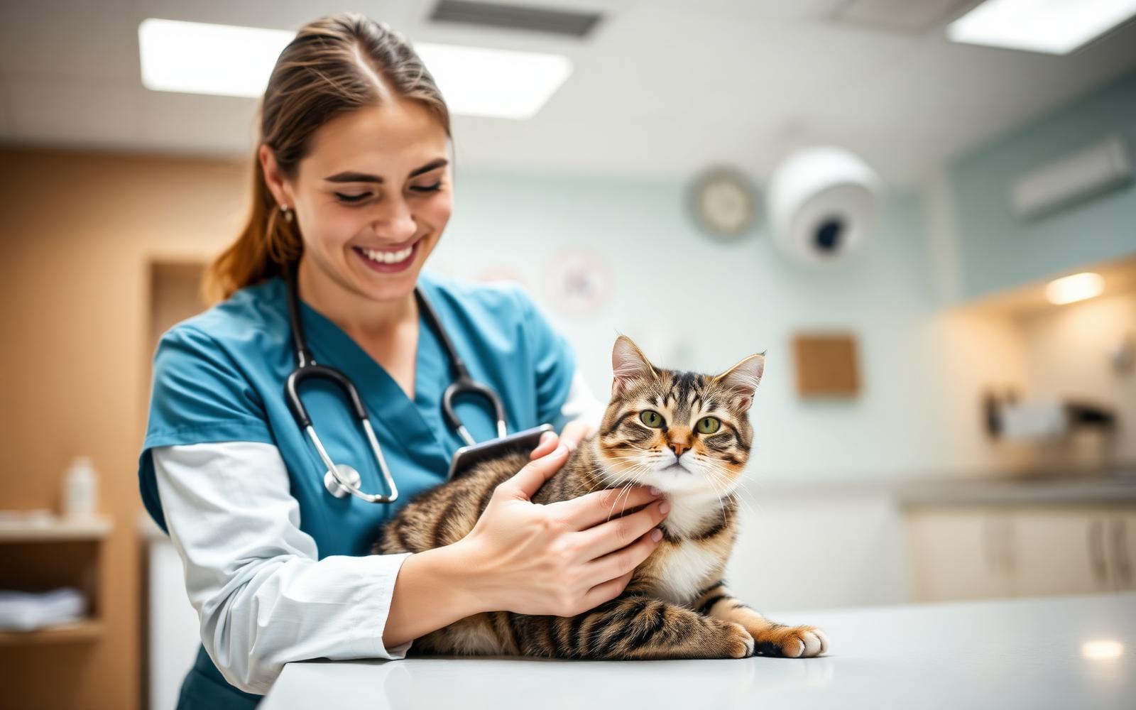 Wiebke Miesner untersucht eine Katze